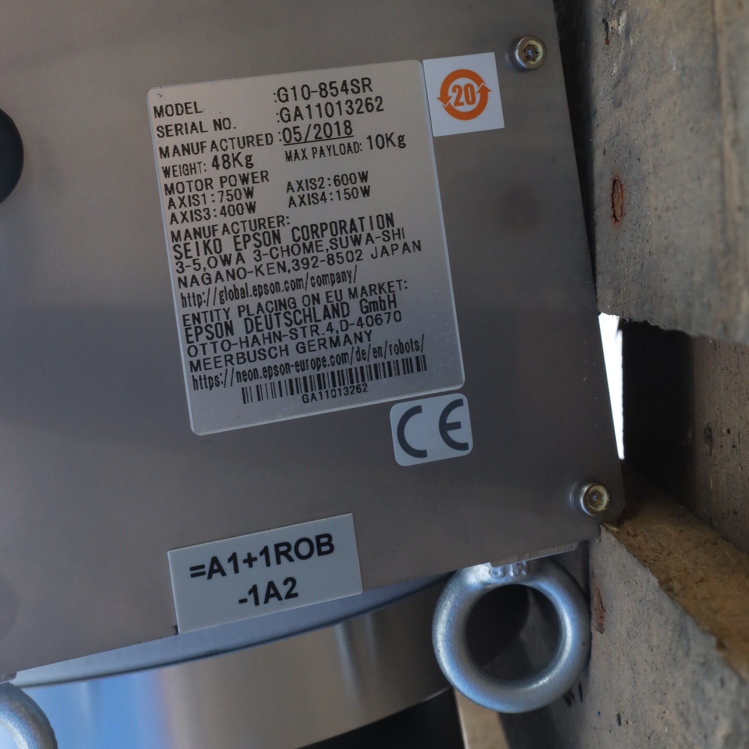 EPSON SCARA G10-854SR +EPSON RC700-A + EPSON TP3 Teach Pendant