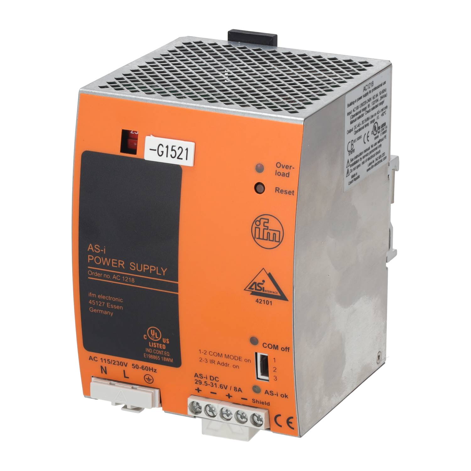 AC1218 (AS-i power supply 115/230 V AC)