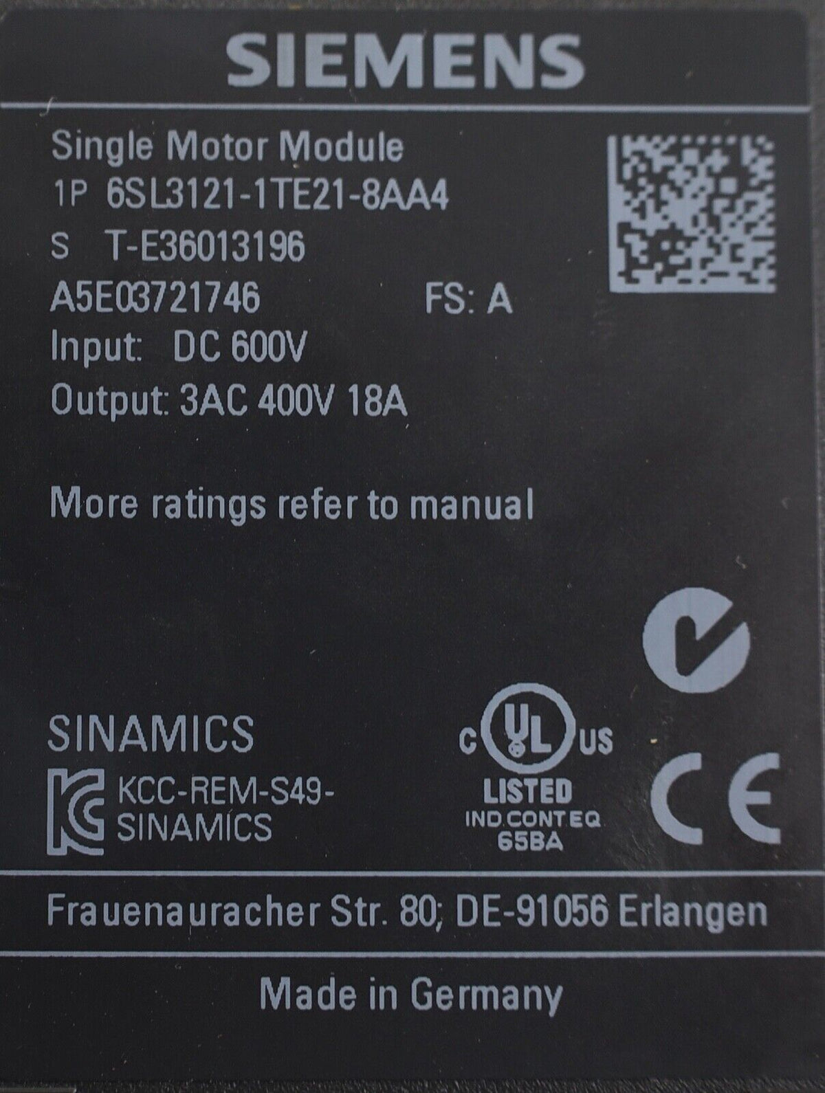 6SL3121-1TE21-8AA4