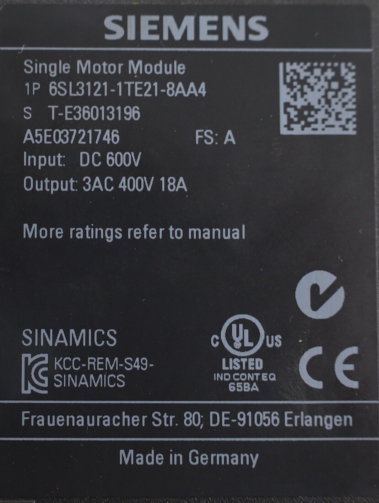 6SL3121-1TE21-8AA4