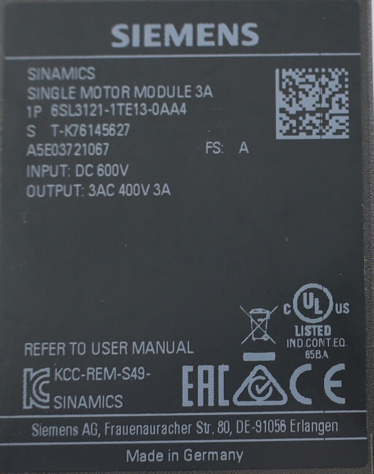 6SL3121-1TE13-0AA4